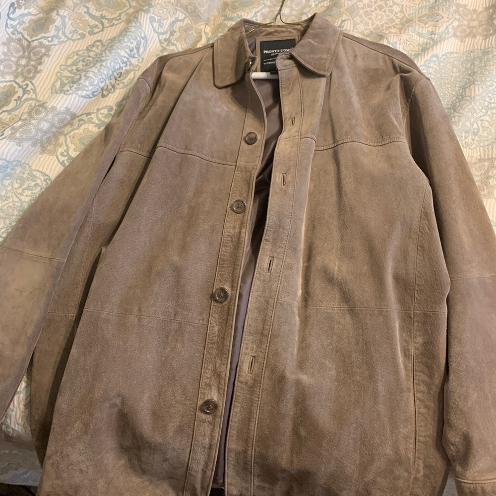 Brown Leather thigh length jacket